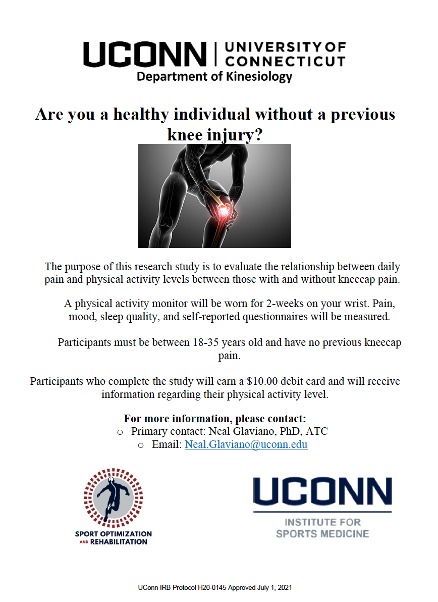 healthy physical activity recruitment flyer