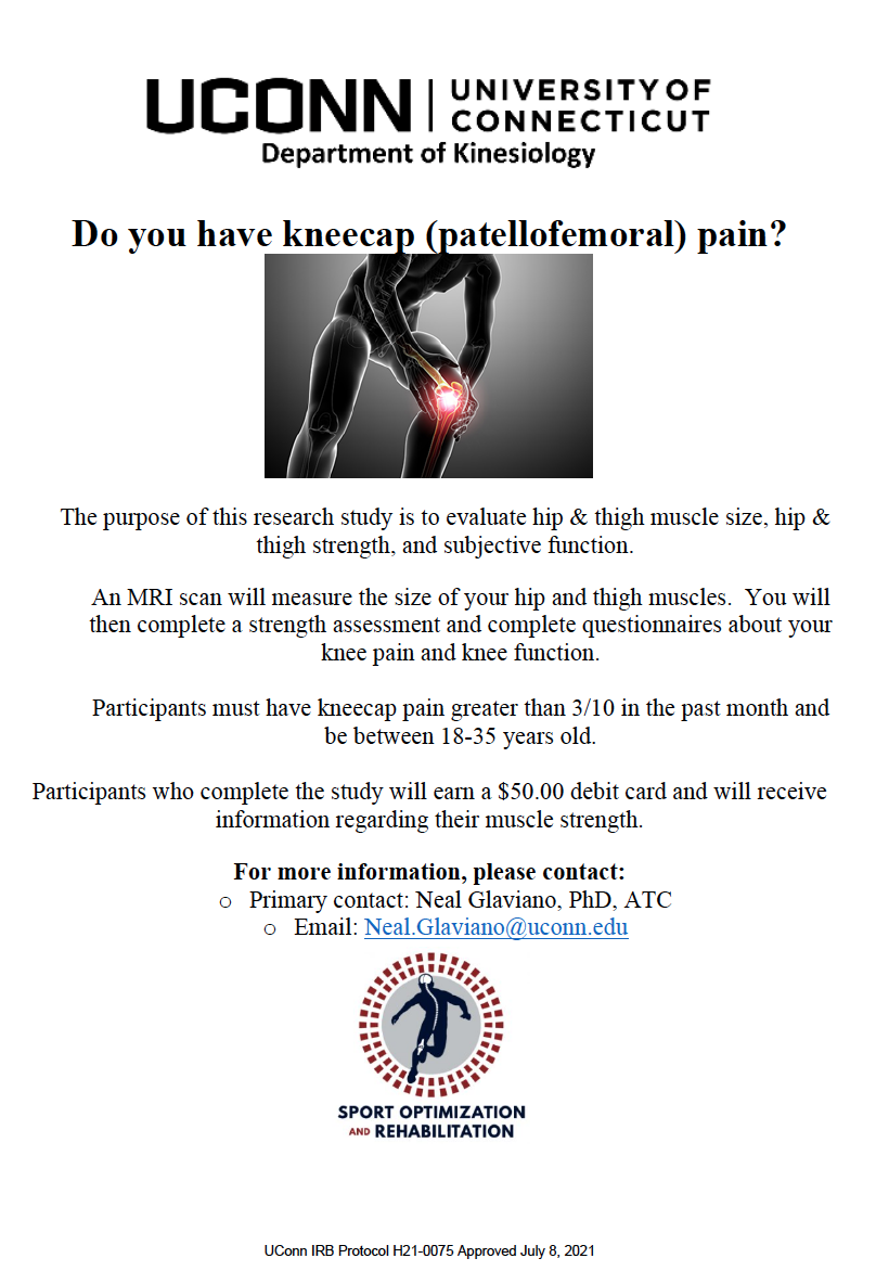 Knee pain recruitment flyer